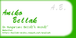 aniko bellak business card